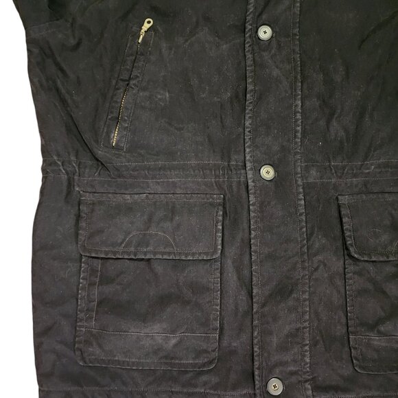 Mantles Vintage Jacket Men's Black Size XL Zip Flat Pockets Warm Internal Pocket - Picture 5 of 16